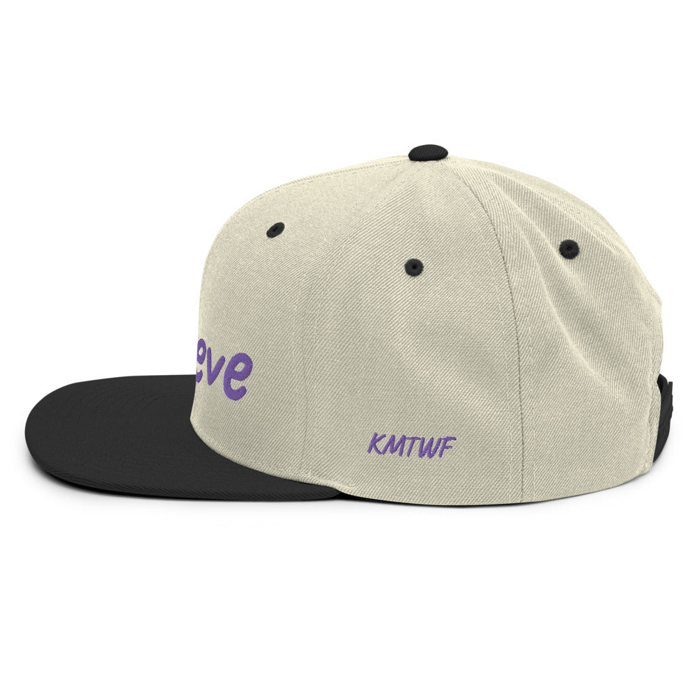 Believe In Amethyst Embroidery on Classic Snapback Hat