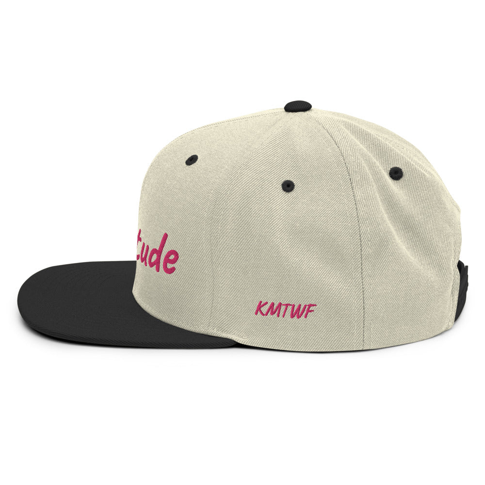 Gratitude In Star Rose Quartz Embroidery on Classic Snapback Hat