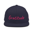 Gratitude In Star Rose Quartz Embroidery on Classic Snapback Hat