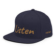 Listen In Copper Embroidery on Classic Snapback Hat