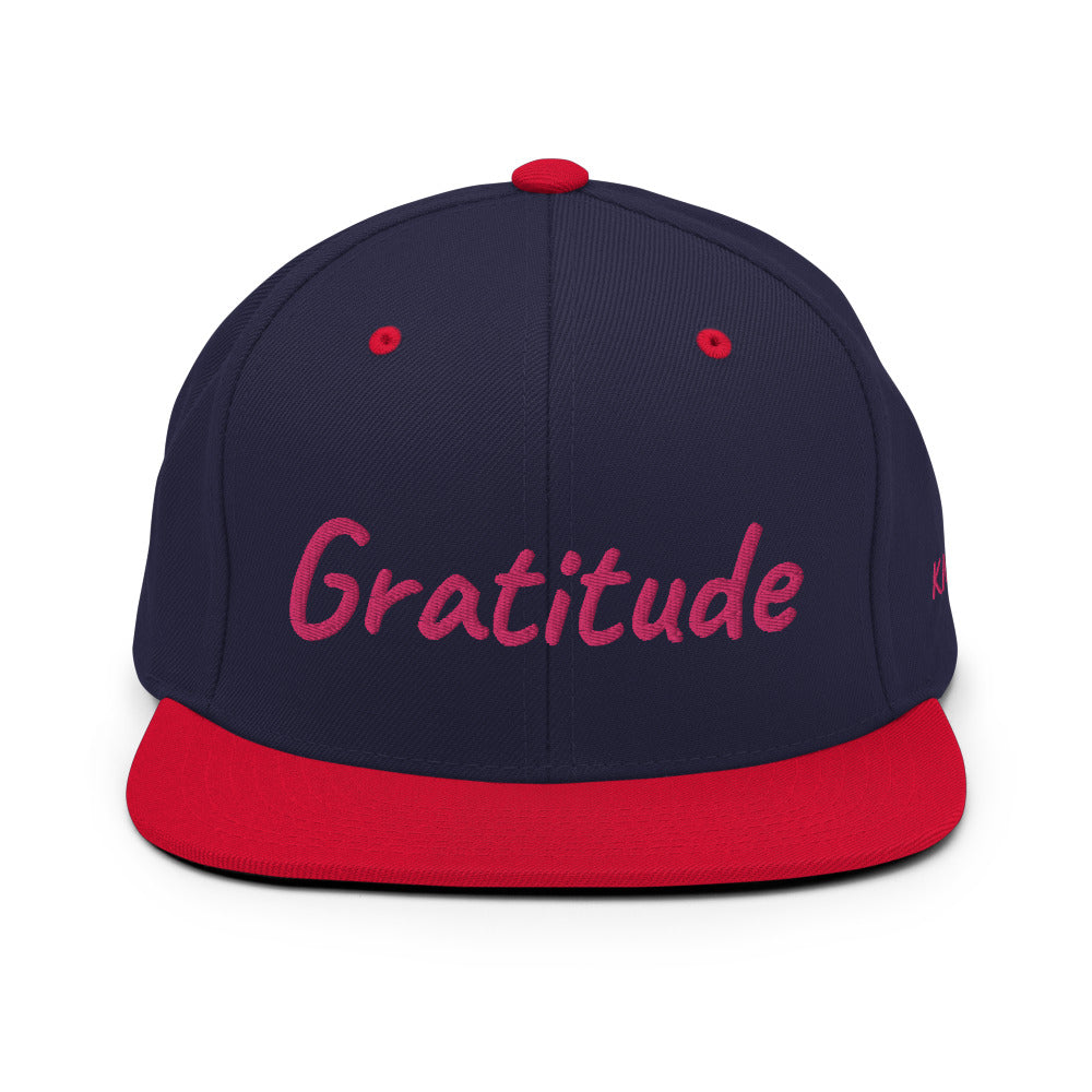 Gratitude In Star Rose Quartz Embroidery on Classic Snapback Hat