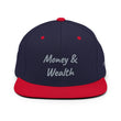 Money & Wealth In Silver Embroidery on Classic Snapback Hat