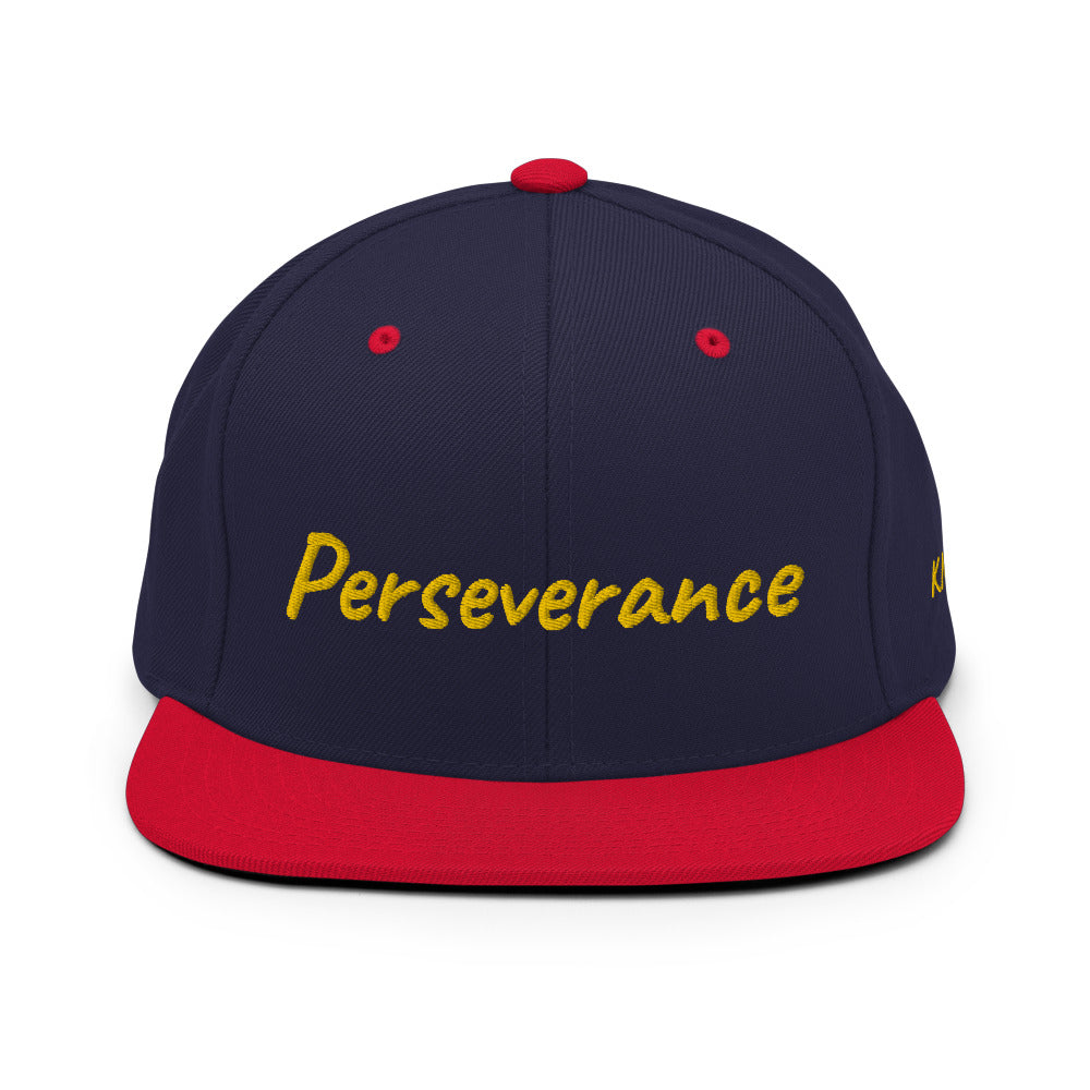 Perseverance In Gold Embroidery on Classic Snapback Hat