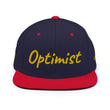 Optimist In Gold Embroidery on Classic Snapback Hat