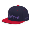 Believe In Amethyst Embroidery on Classic Snapback Hat