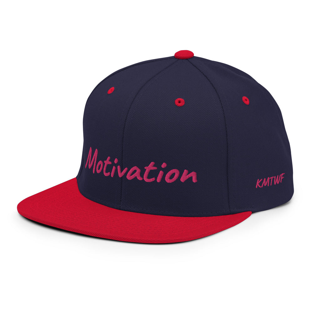 Motivation In Star Rose Quartz Embroidery on Classic Snapback Hat