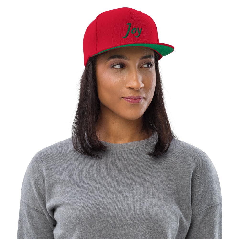 Joy In Emerald Embroidery on Classic Snapback Hat