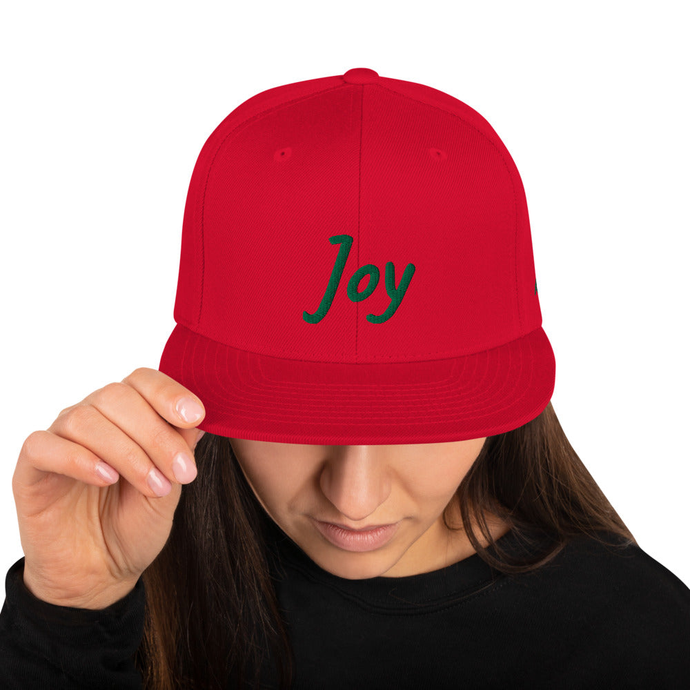 Joy In Emerald Embroidery on Classic Snapback Hat