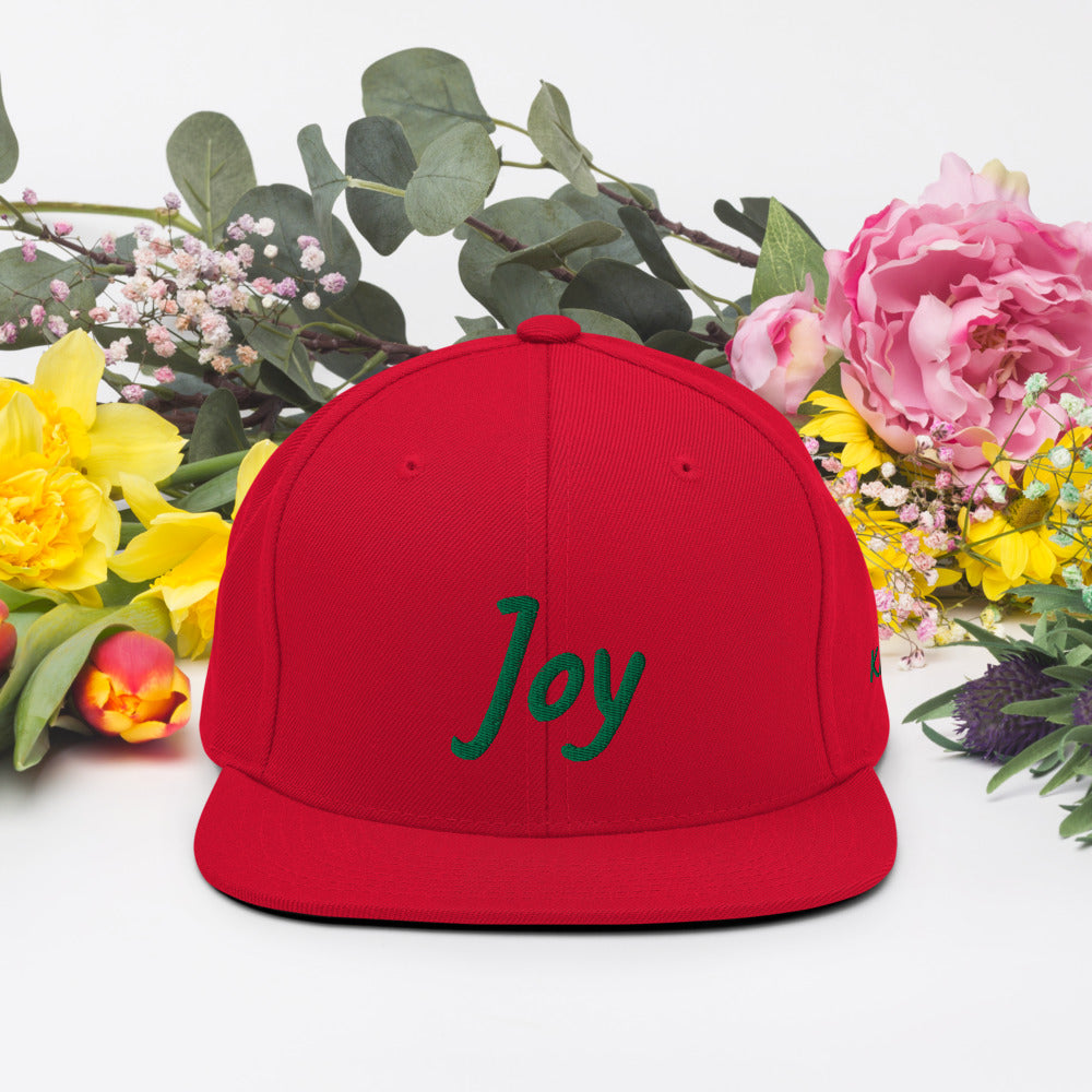 Joy In Emerald Embroidery on Classic Snapback Hat