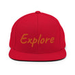 Explore In Amber Embroidery on Classic Snapback Hat