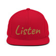 Listen In Copper Embroidery on Classic Snapback Hat