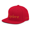 Explore In Amber Embroidery on Classic Snapback Hat