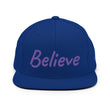 Believe In Amethyst Embroidery on Classic Snapback Hat