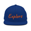 Explore In Amber Embroidery on Classic Snapback Hat