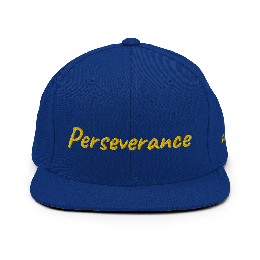 Perseverance In Gold Embroidery on Classic Snapback Hat