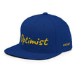 Optimist In Gold Embroidery on Classic Snapback Hat