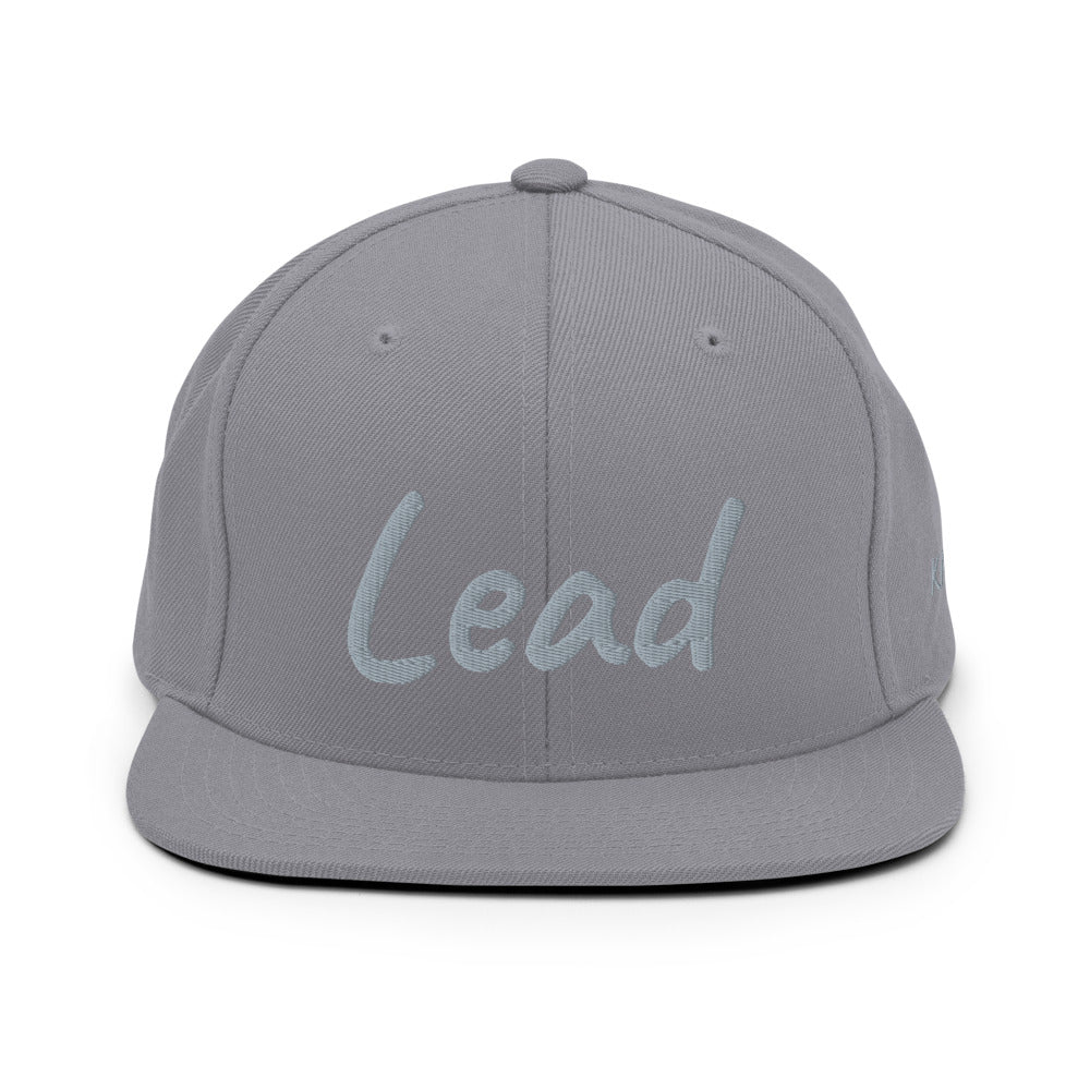 Lead In Silver Embroidery on Classic Snapback Hat