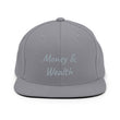 Money & Wealth In Silver Embroidery on Classic Snapback Hat