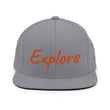 Explore In Amber Embroidery on Classic Snapback Hat