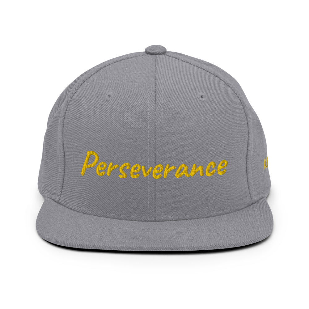 Perseverance In Gold Embroidery on Classic Snapback Hat