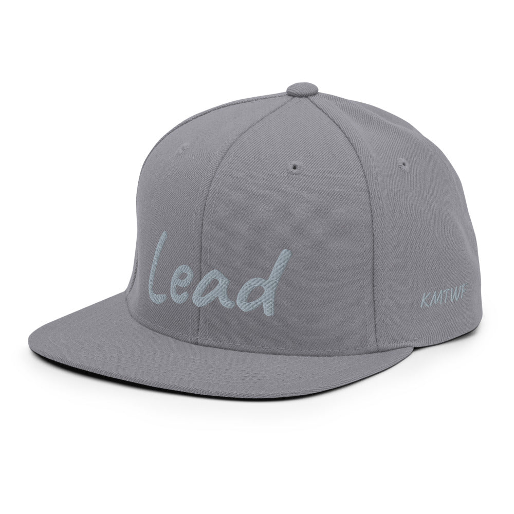 Lead In Silver Embroidery on Classic Snapback Hat