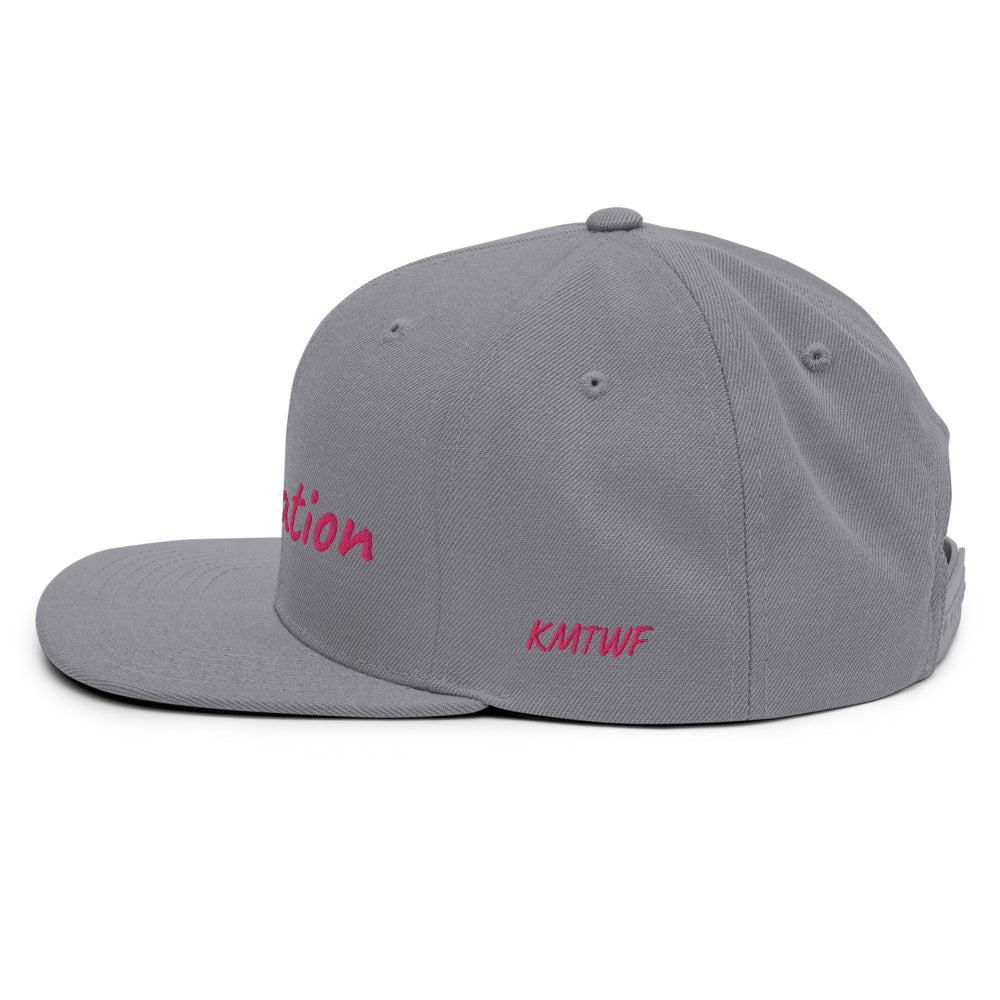 Motivation In Star Rose Quartz Embroidery on Classic Snapback Hat