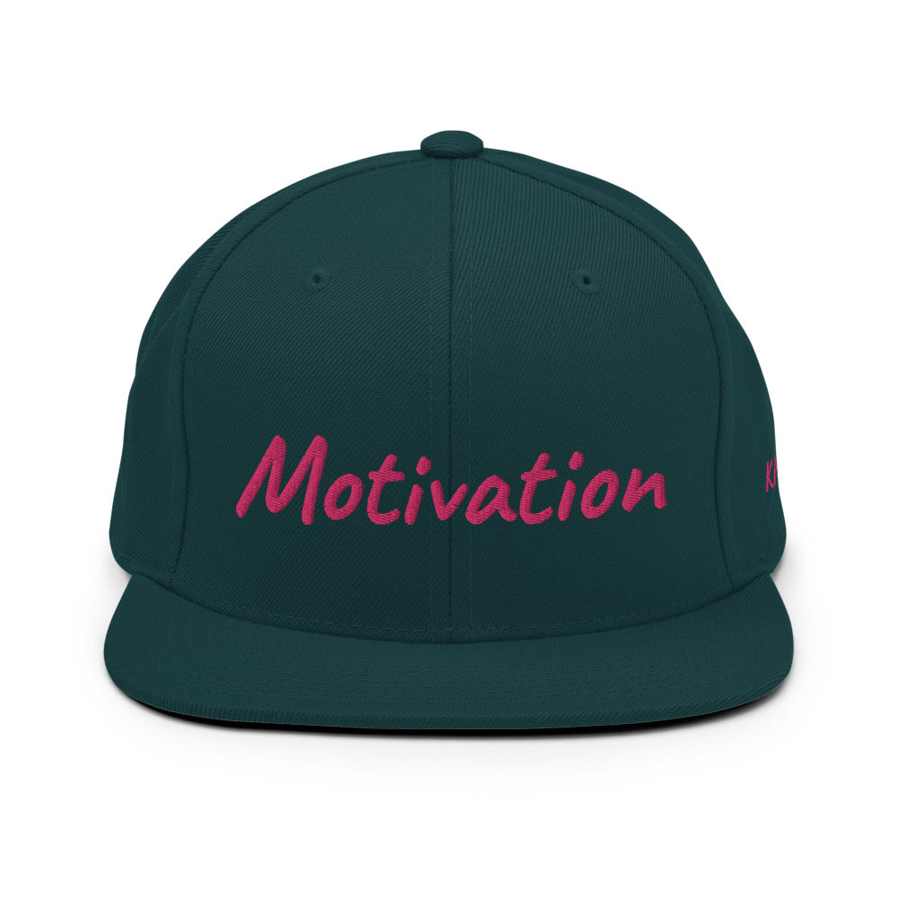 Motivation In Star Rose Quartz Embroidery on Classic Snapback Hat