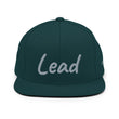 Lead In Silver Embroidery on Classic Snapback Hat