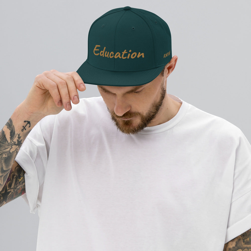 Education In Copper Embroidery on Classic Snapback Hat