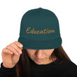 Education In Copper Embroidery on Classic Snapback Hat