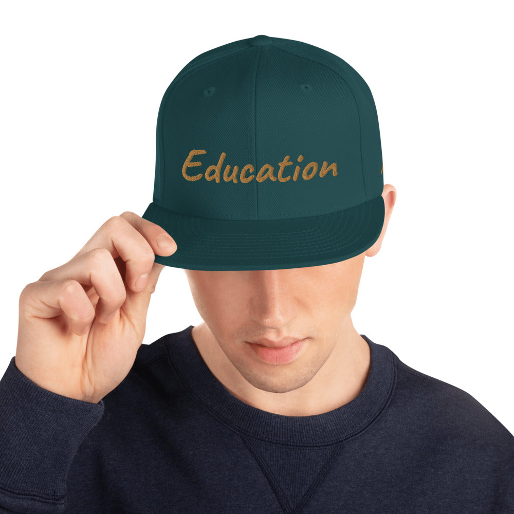 Education In Copper Embroidery on Classic Snapback Hat