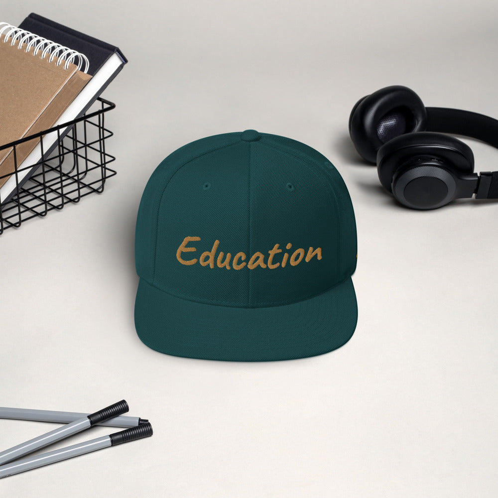 Education In Copper Embroidery on Classic Snapback Hat