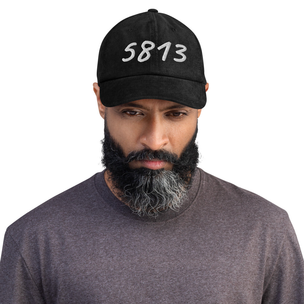 5813 In Pearl Embroidery on Corduroy Hat