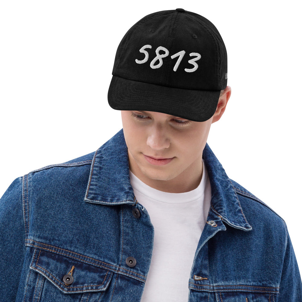 5813 In Pearl Embroidery on Corduroy Hat