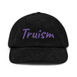 Truism In Amethyst Embroidery on Corduroy Hat