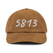 5813 In Pearl Embroidery on Corduroy Hat