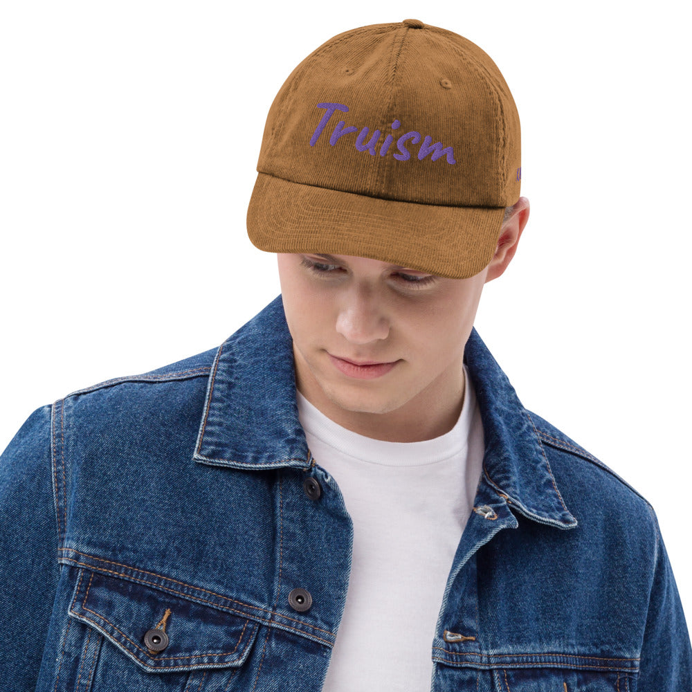 Truism In Amethyst Embroidery on Corduroy Hat