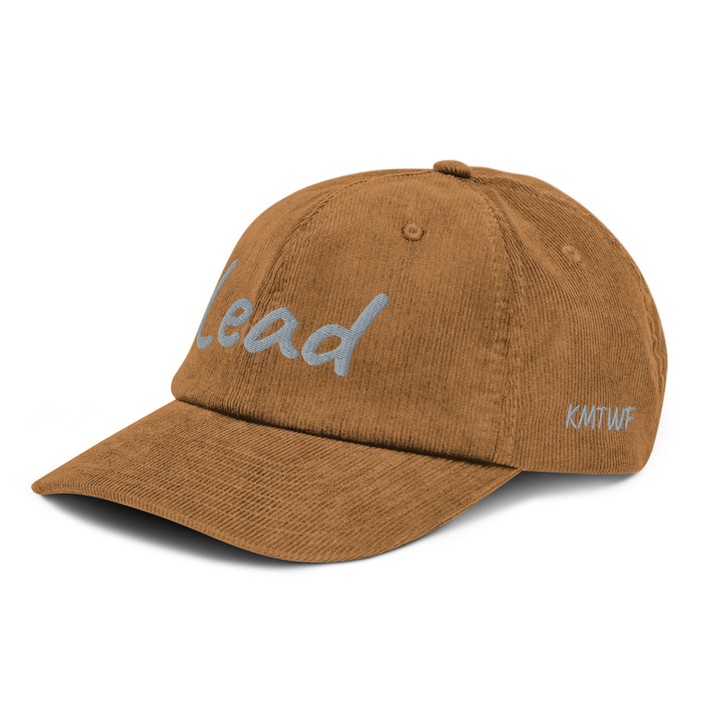 Lead In Silver Embroidery on Corduroy Hat