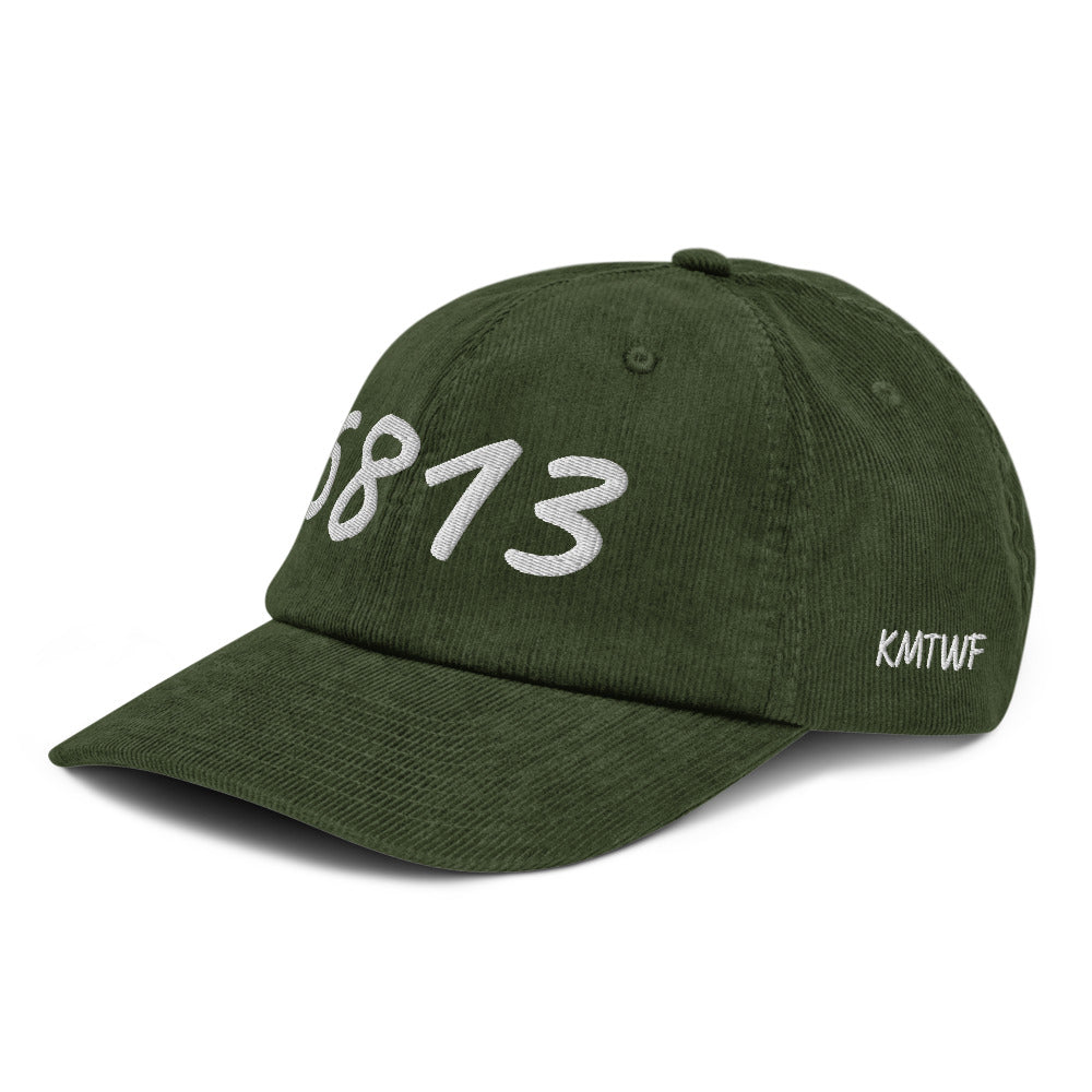 5813 In Pearl Embroidery on Corduroy Hat