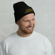 Keep Moving The World Forward In Gold Embroidery on Cuffed Beanie