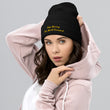 Keep Moving The World Forward In Gold Embroidery on Cuffed Beanie