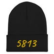 5813 In Gold Embroidery on Cuffed Beanie