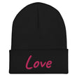 Love In Star Rose Quartz Embroidery on Cuffed Beanie