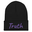 Truth In Amethyst Embroidery on Cuffed Beanie