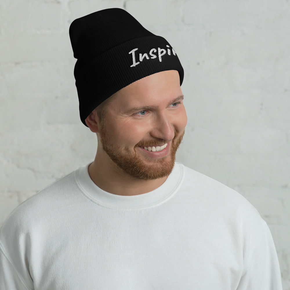 Inspire In Diamond Embroidery on Cuffed Beanie