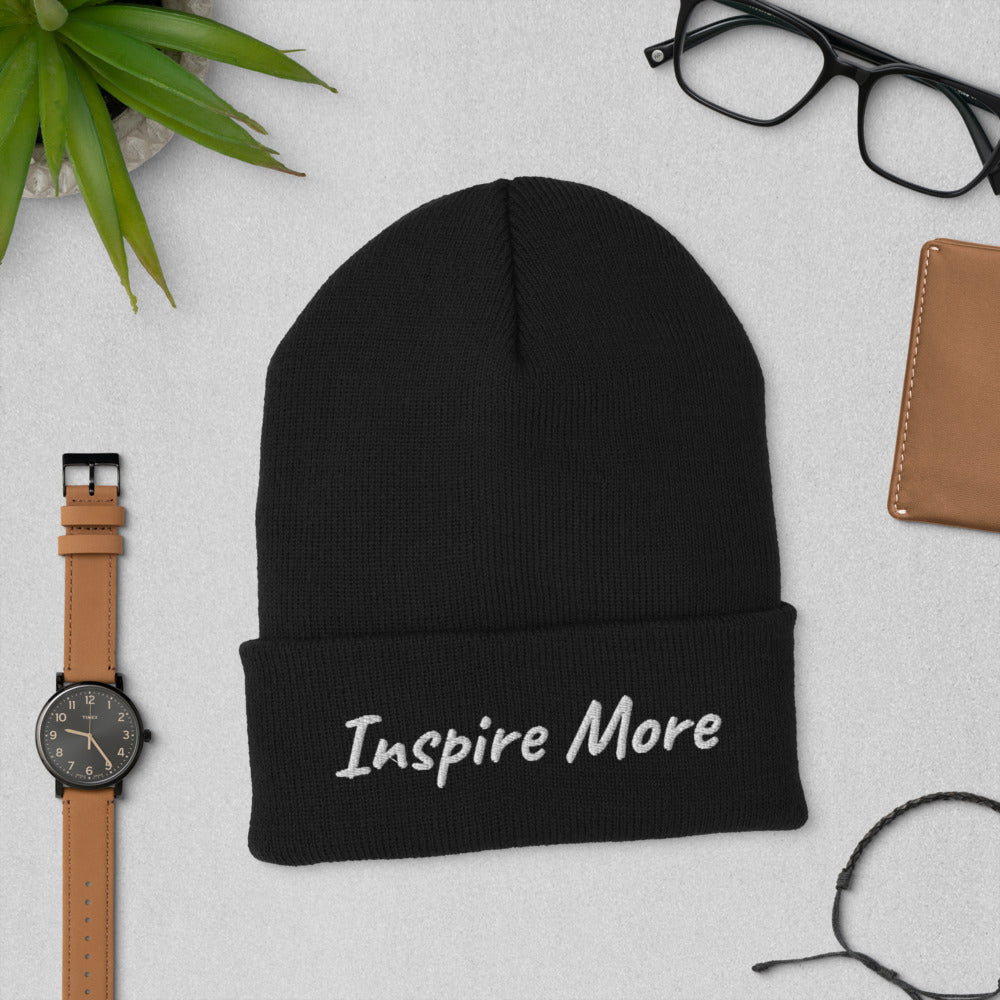 Inspire More In Diamond Embroidery on Cuffed Beanie