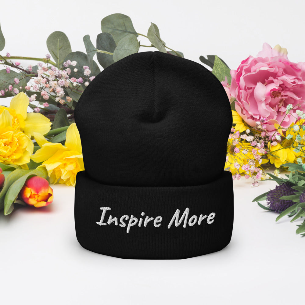 Inspire More In Diamond Embroidery on Cuffed Beanie