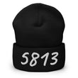 5813 In Pearl Embroidery on Cuffed Beanie