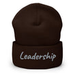 Leadership In Silver Embroidery on Cuffed Beanie