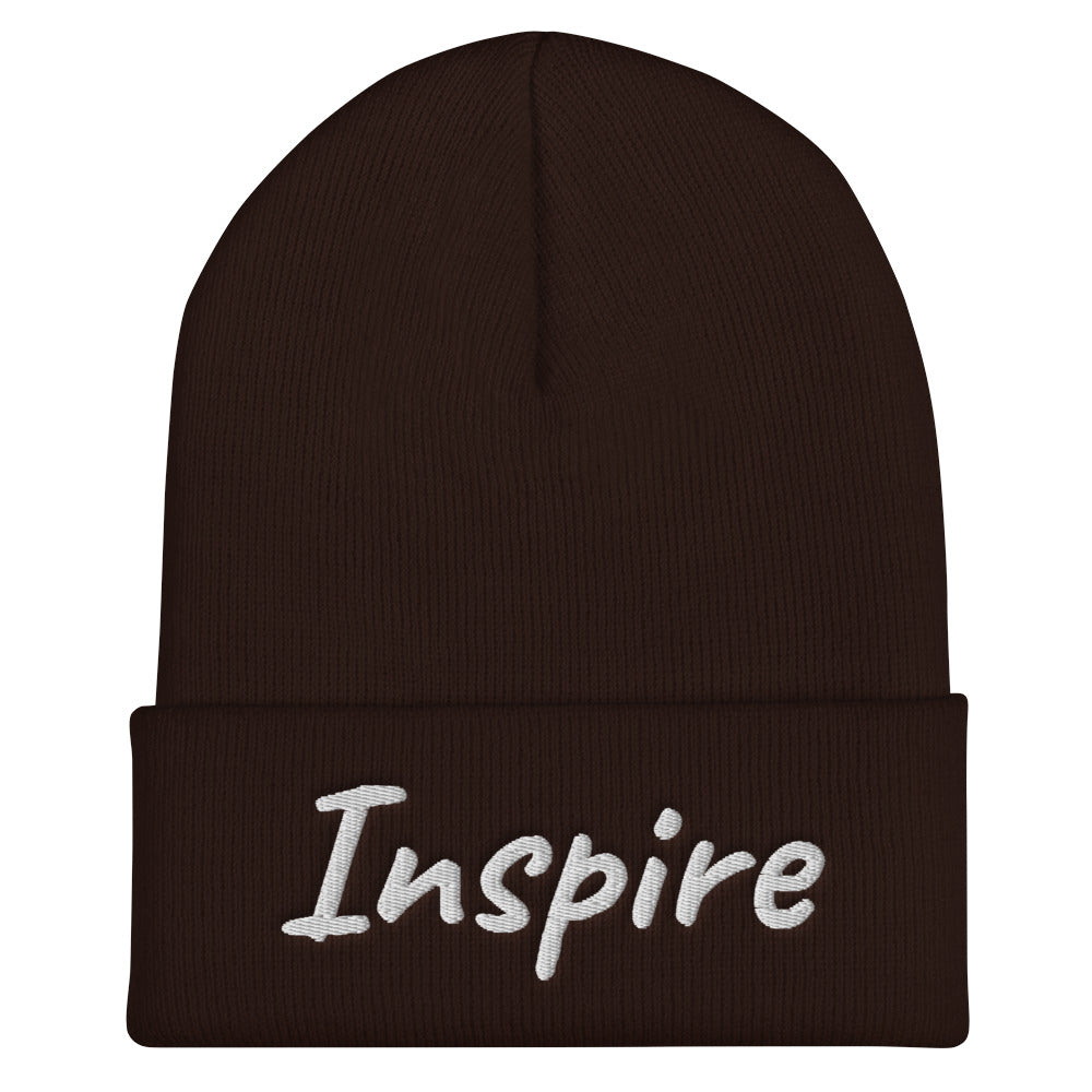 Inspire In Diamond Embroidery on Cuffed Beanie